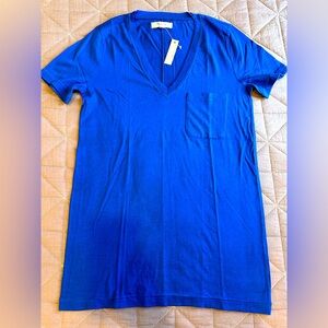NWT Madewell V Neck Raw Hem T Shirt with Pocket S